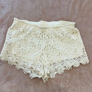Boho Cream Lace Shorts
